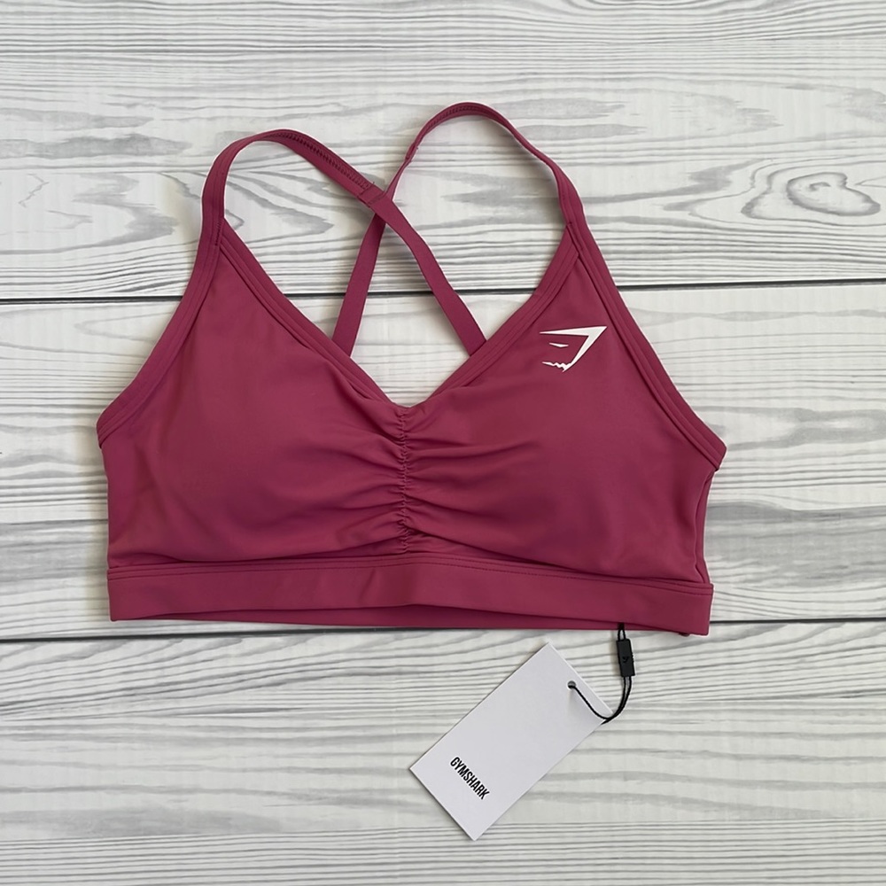 NWT GYMSHARK RUCHED TRAINING SPORTS BRA PINK - S